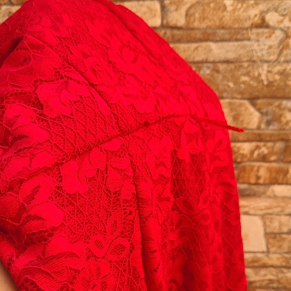 Strapless Red Lace Dress Sugar - Picture 12 of 13